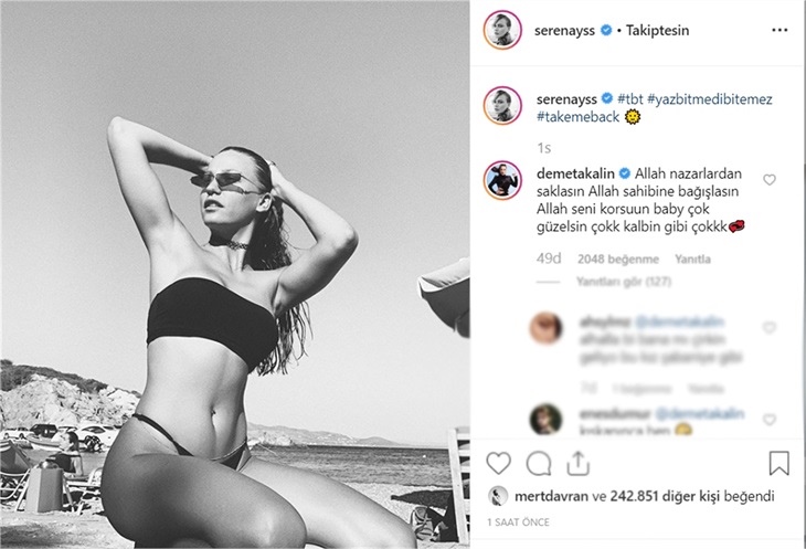 Serenay Sarıkaya bikinili poz verdi Demet Akalın dayanamadı!