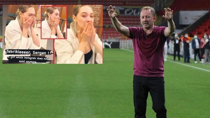 Sergen Yalçın'ın sevgilisi şampiyonluk sonrası gözyaşlarını tutamadı