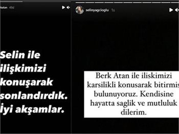 Berk Atan ile Selin Yağcıoğlu ayrıldı!