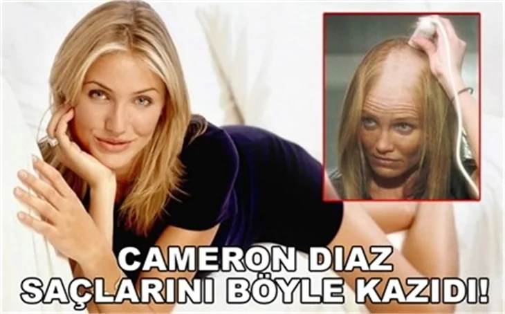 CAMERON SARI SAÇLARINI BÖYLE KAZIDI