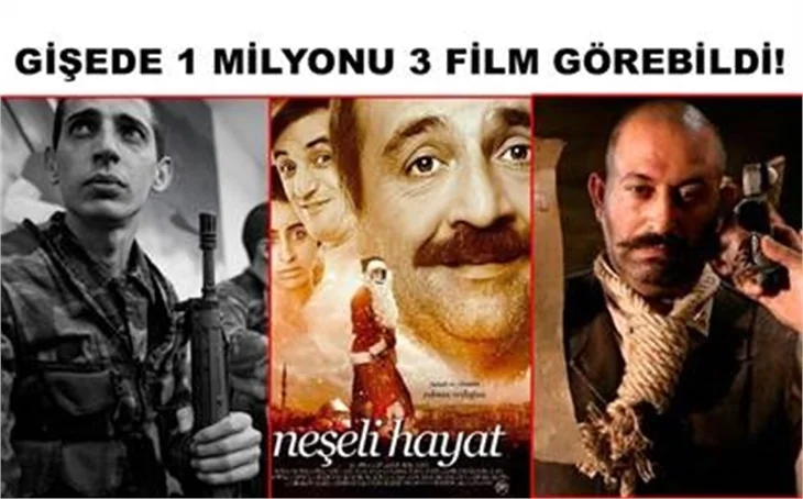 GİŞEDE 1 MİLYONU ÜÇ FİLM GÖREBİLDİ