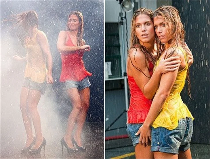 Seksi ikizler objektiflere cesur pozlar verdi!