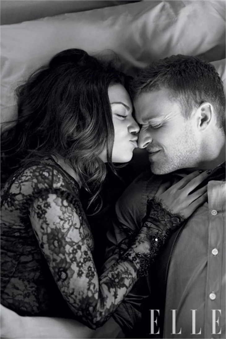 Justin Timberlake ve Mila Kunis Elle'ye poz verdi..