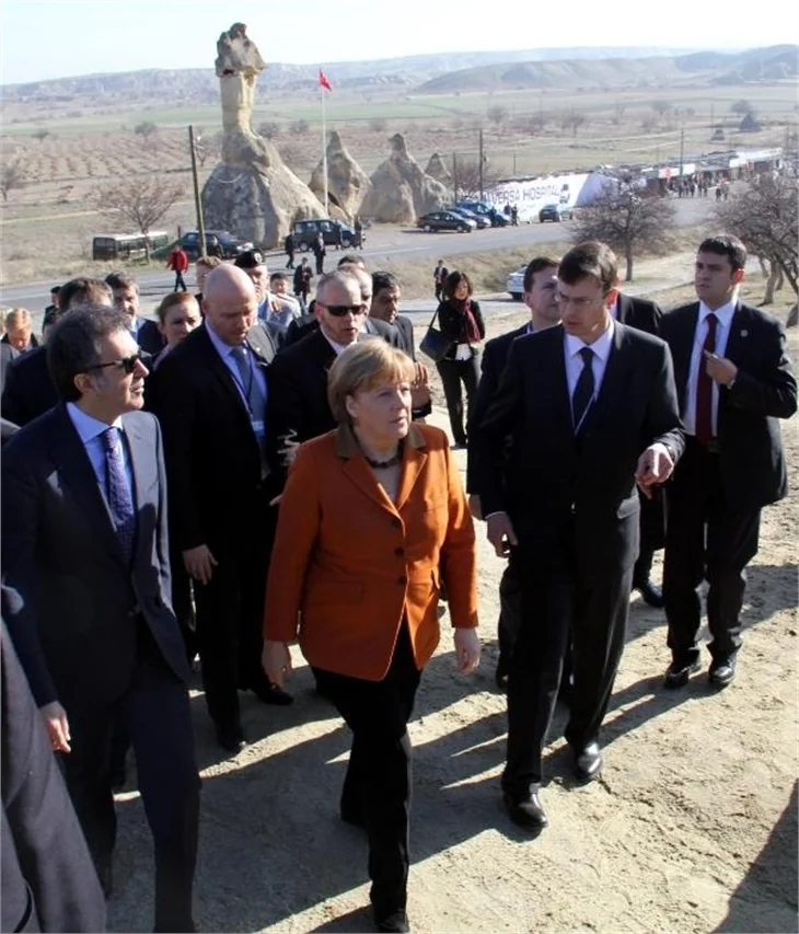 Angela Merkel, bu sabah Kapadokya turuna çıktı