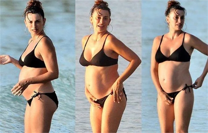 Hamile Cruz ilk kez bikinisiyle