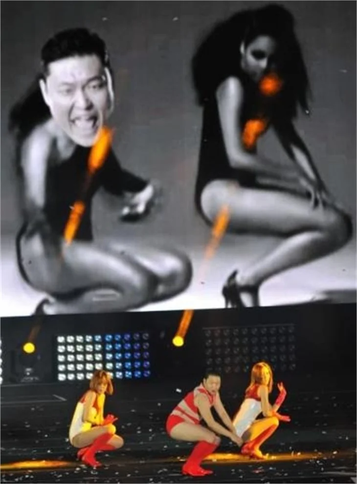 PSY ilginç kıyafetiyle sahnede!