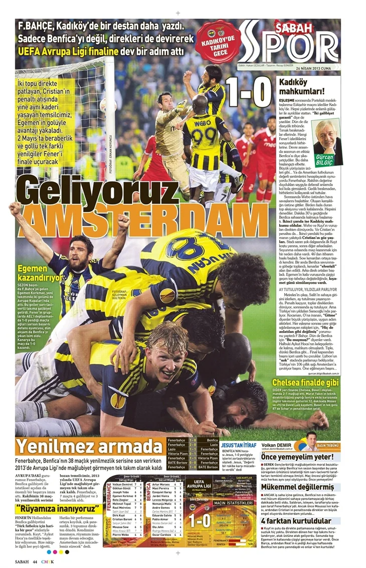 Gazetelerin Fenerbahçe manşetleri
