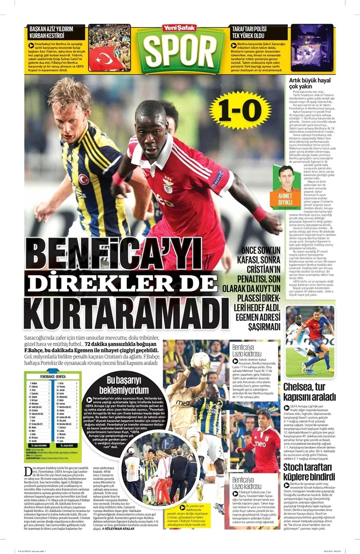 Gazetelerin Fenerbahçe manşetleri