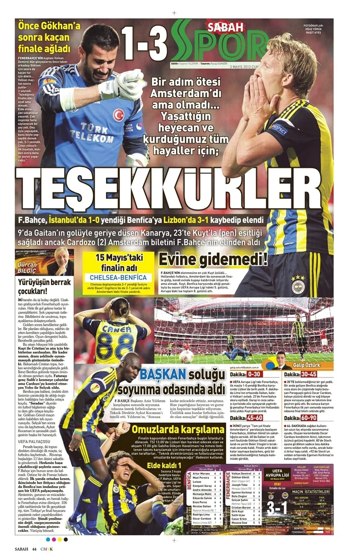 Gazetelerin Fenerbahçe manşetleri