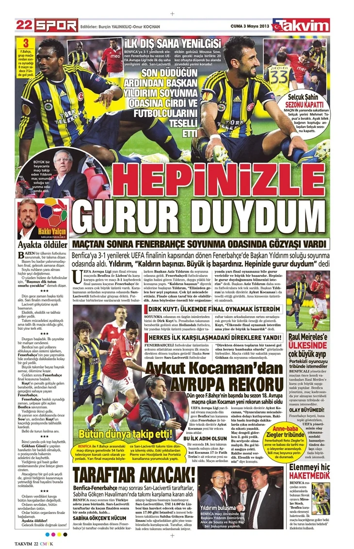 Gazetelerin Fenerbahçe manşetleri