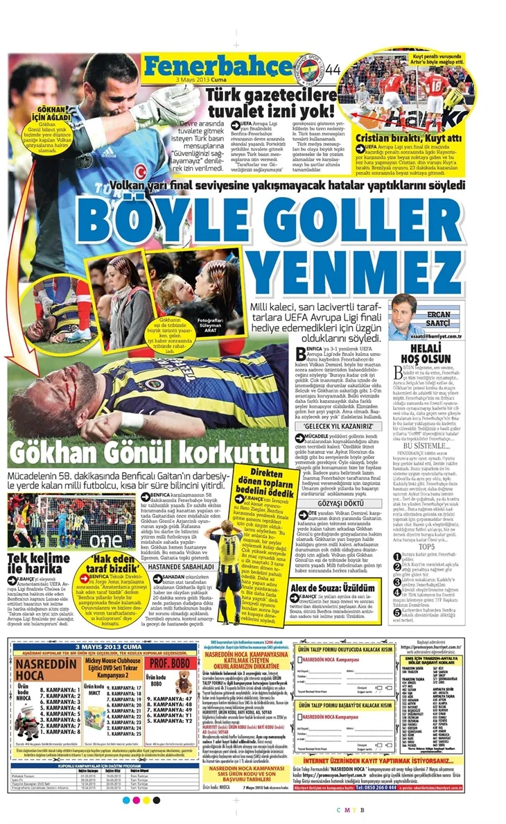 Gazetelerin Fenerbahçe manşetleri