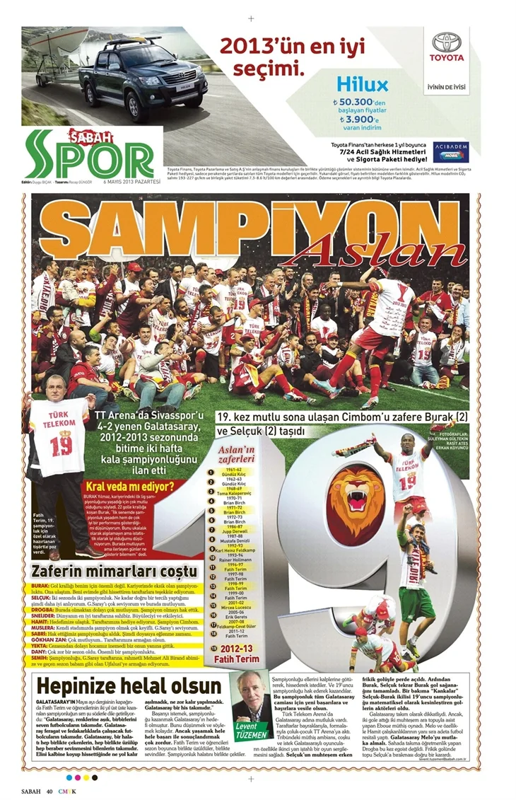 Gazetelerin şampiyon manşetleri