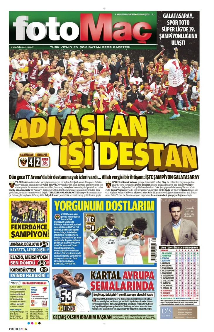 Gazetelerin şampiyon manşetleri