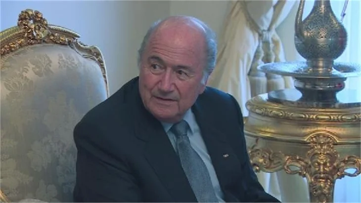 Erdoğan, FIFA Başkanı Sepp Blatter'i kabul etti.