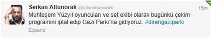 Ünlülerden Gezi Parkı'na destek!