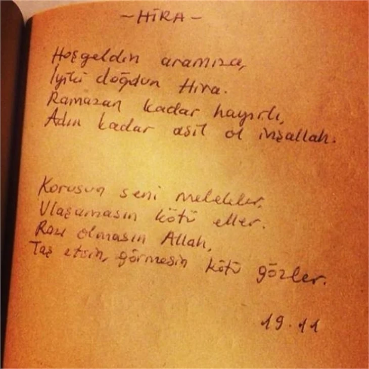 Okan Kurt'tan kızı Hira'ya hoşgeldin şiiri!