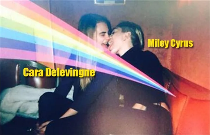 Miley Cyrus ve Cara Delevingne dil dile poz!
