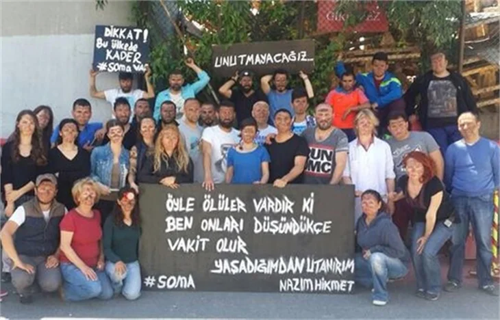 Dizi setlerinde Soma mesajı!