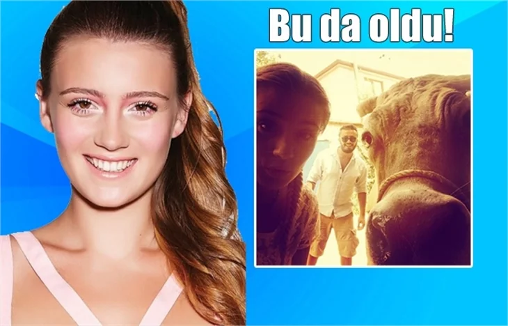 Gizem Karaca inekle #selfie çekti!