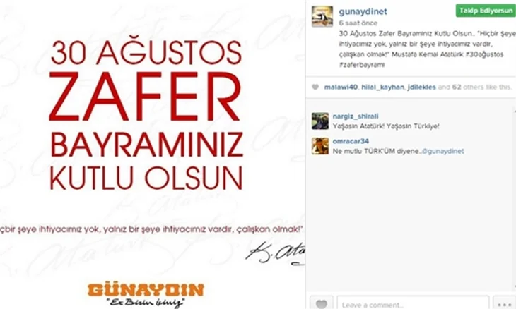 Onlar da kutladılar!