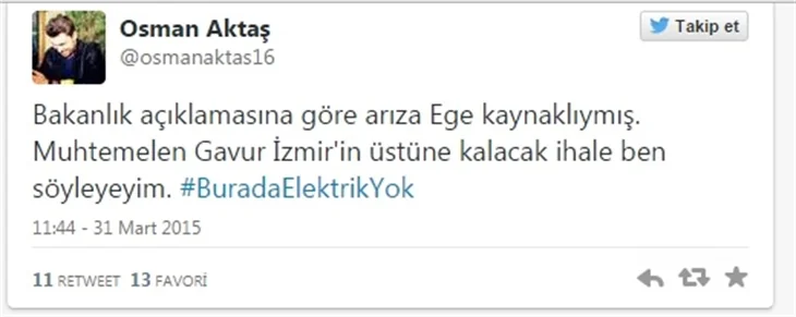 Türkiye'deki elektrik kesintisine sosyal medya tepkileri