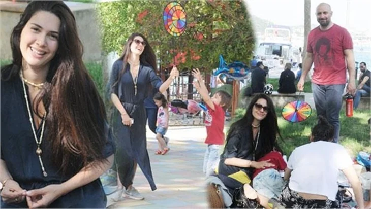 Halit Ergenç, Bergüzar Korel ve Ali Ergenç'in piknik keyfi