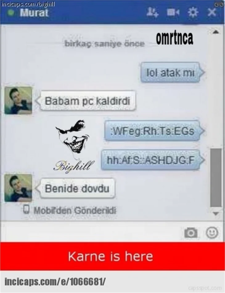 Karne günü caps'leri!