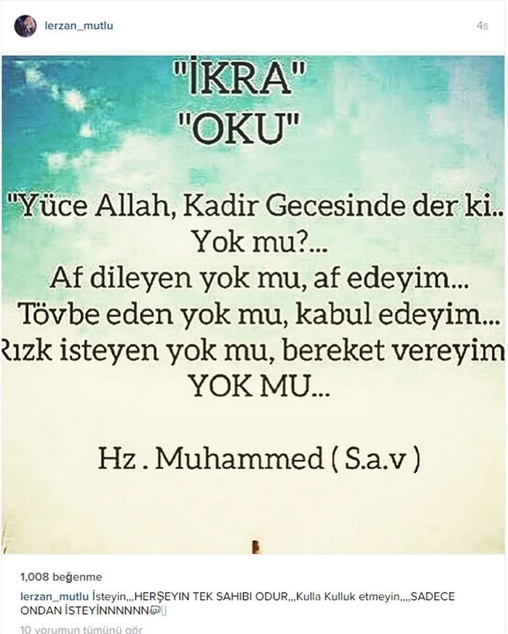 Ünlülerden kandil mesajları