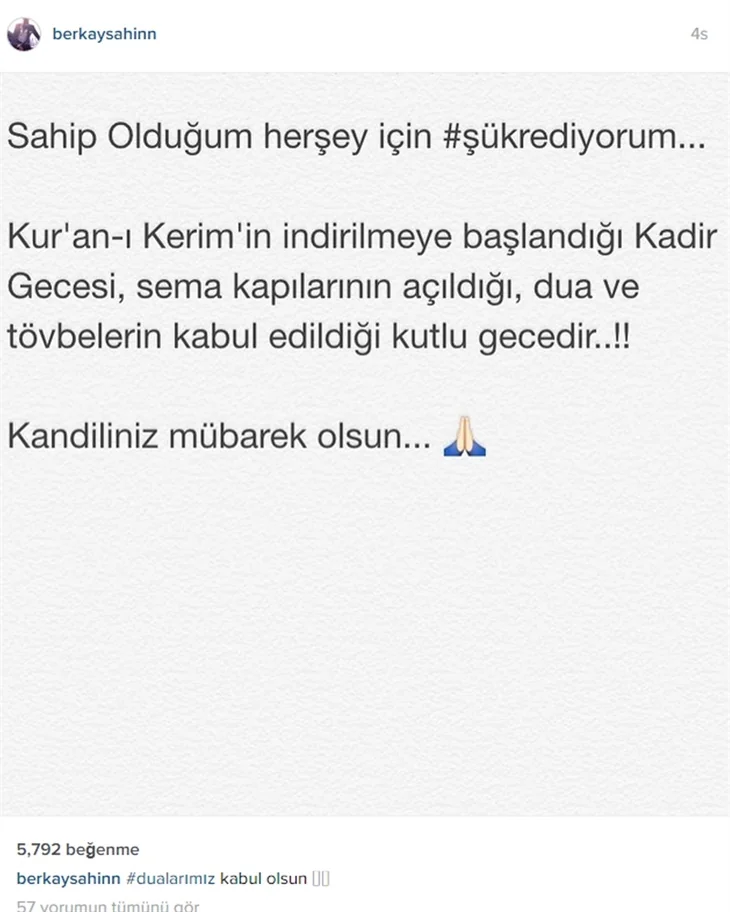 Ünlülerden kandil mesajları