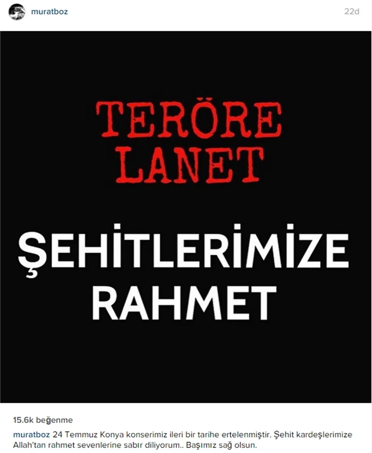 Ünlülerden teröre lanet mesajları
