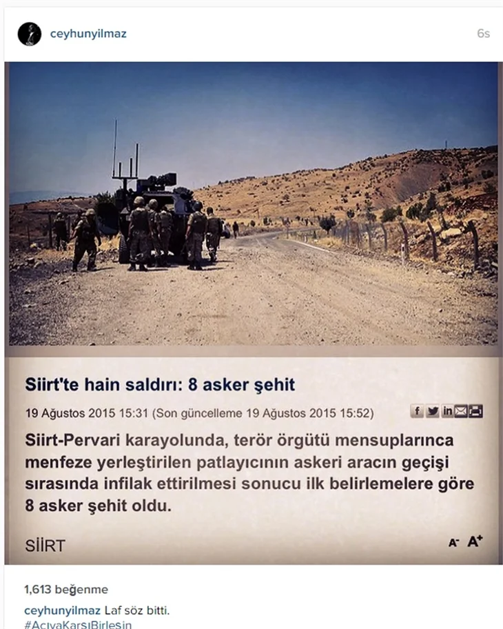 Ünlülerden teröre lanet mesajları