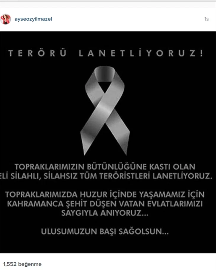 Ünlülerden teröre lanet mesajları