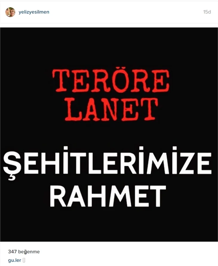 Ünlülerden teröre lanet mesajları