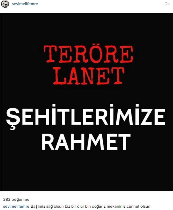 Ünlülerden teröre lanet mesajları