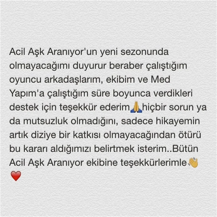 Acil Aşk Aranıyor'da şok ayrılık