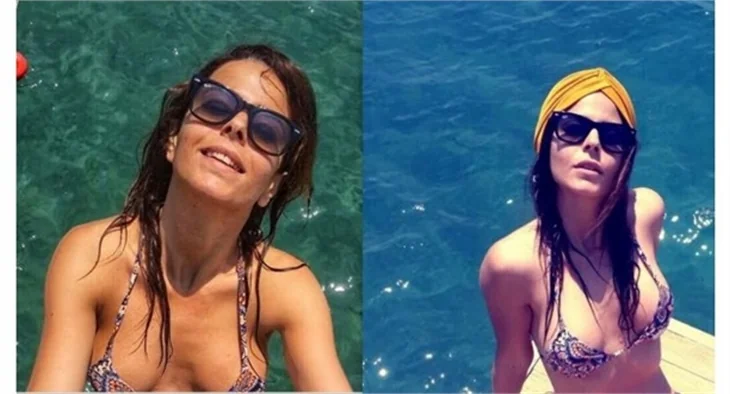 Ve Simge Sağın da bikinili yakalandı