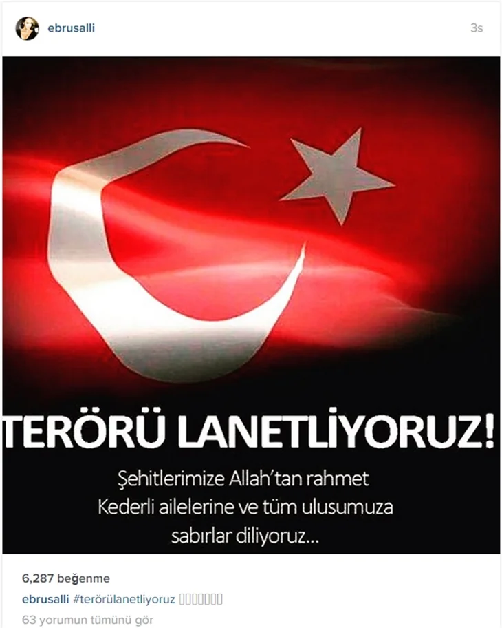 Ünlüler terör lanetine sessiz kalmadı!
