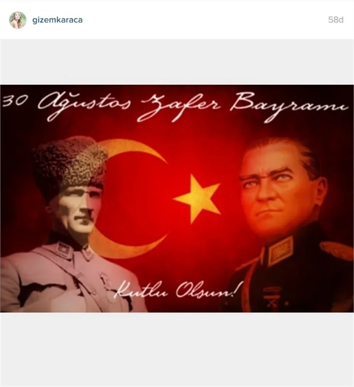 Ünlülerin 30 Ağustos Zafer Bayramı paylaşımları!