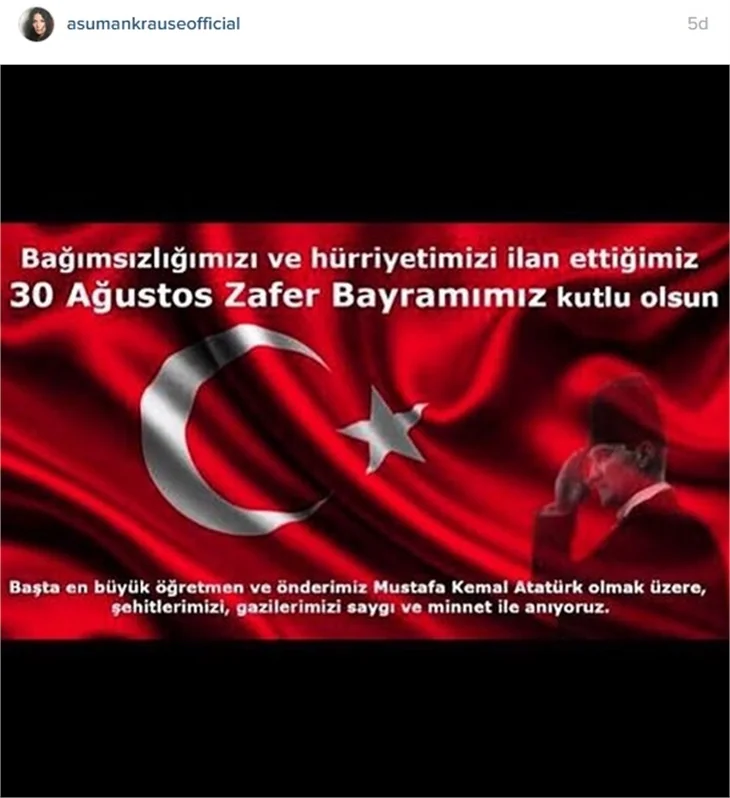 Ünlülerin 30 Ağustos Zafer Bayramı paylaşımları!