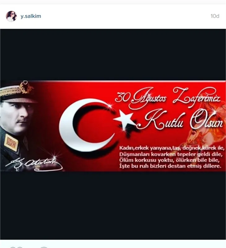 Ünlülerin 30 Ağustos Zafer Bayramı paylaşımları!