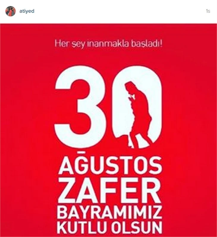 Ünlülerin 30 Ağustos Zafer Bayramı paylaşımları!