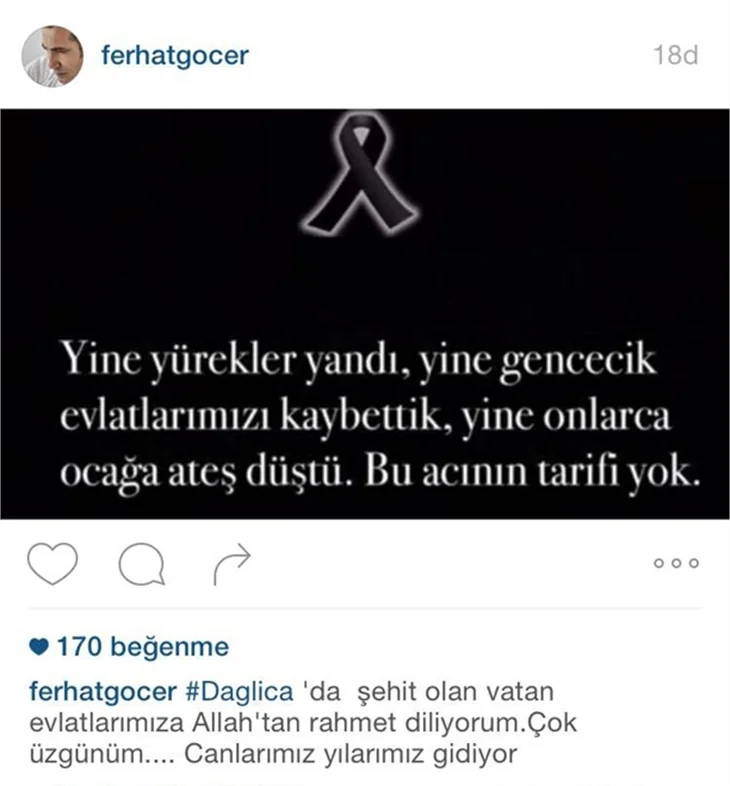 Ünlülerden "Dağlıca saldırısı"na lanet mesajları