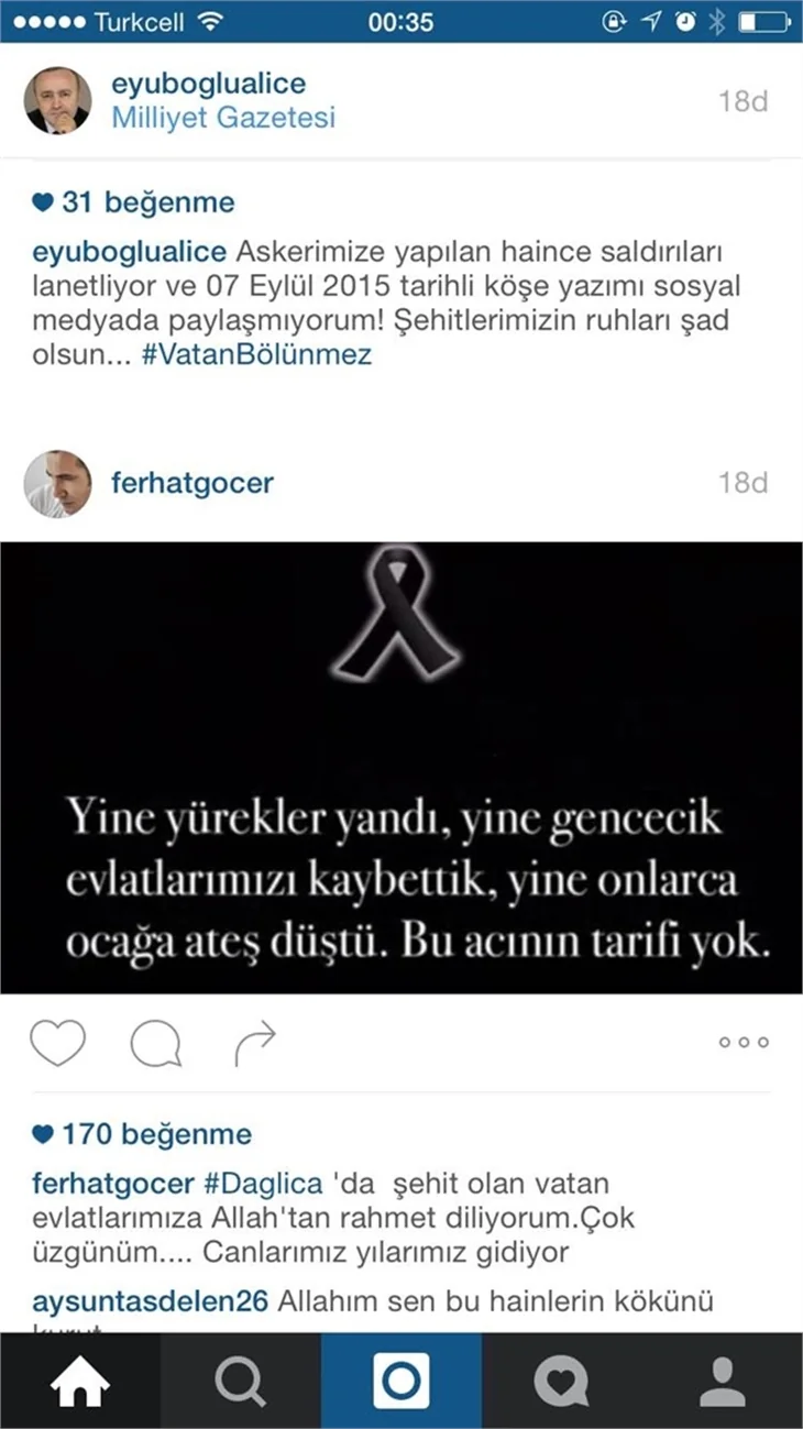 Ünlülerden "Dağlıca saldırısı"na lanet mesajları