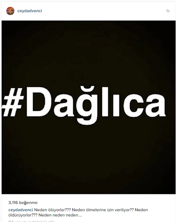 Ünlülerden "Dağlıca saldırısı"na lanet mesajları