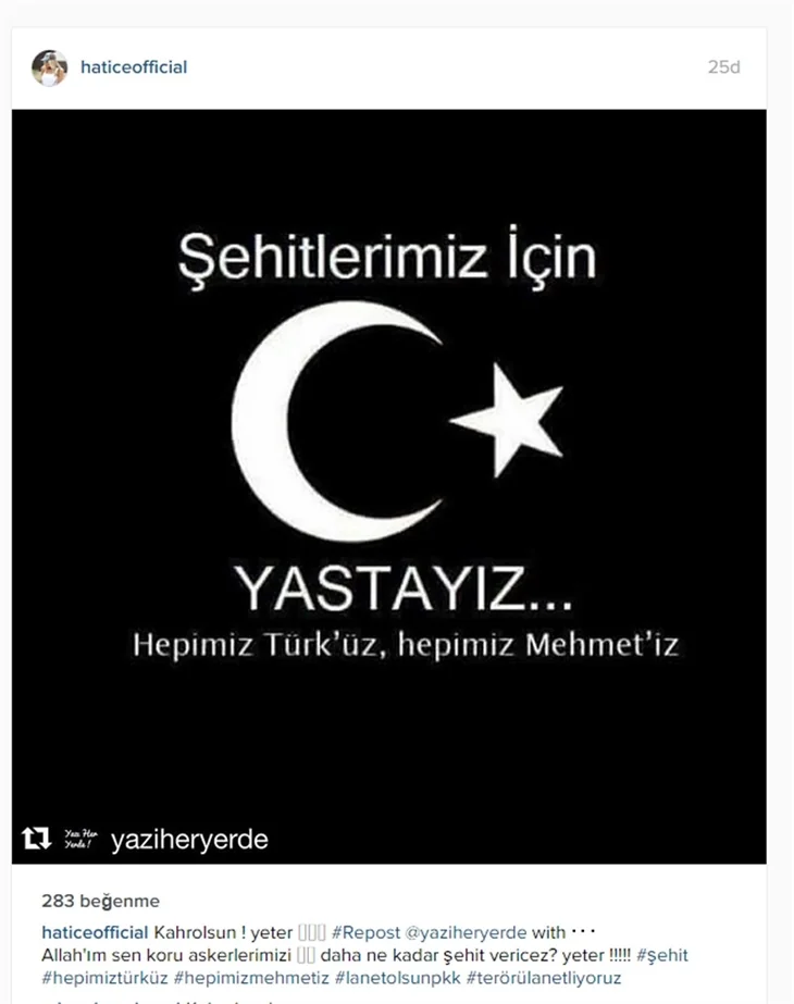 Ünlülerden "Dağlıca saldırısı"na lanet mesajları