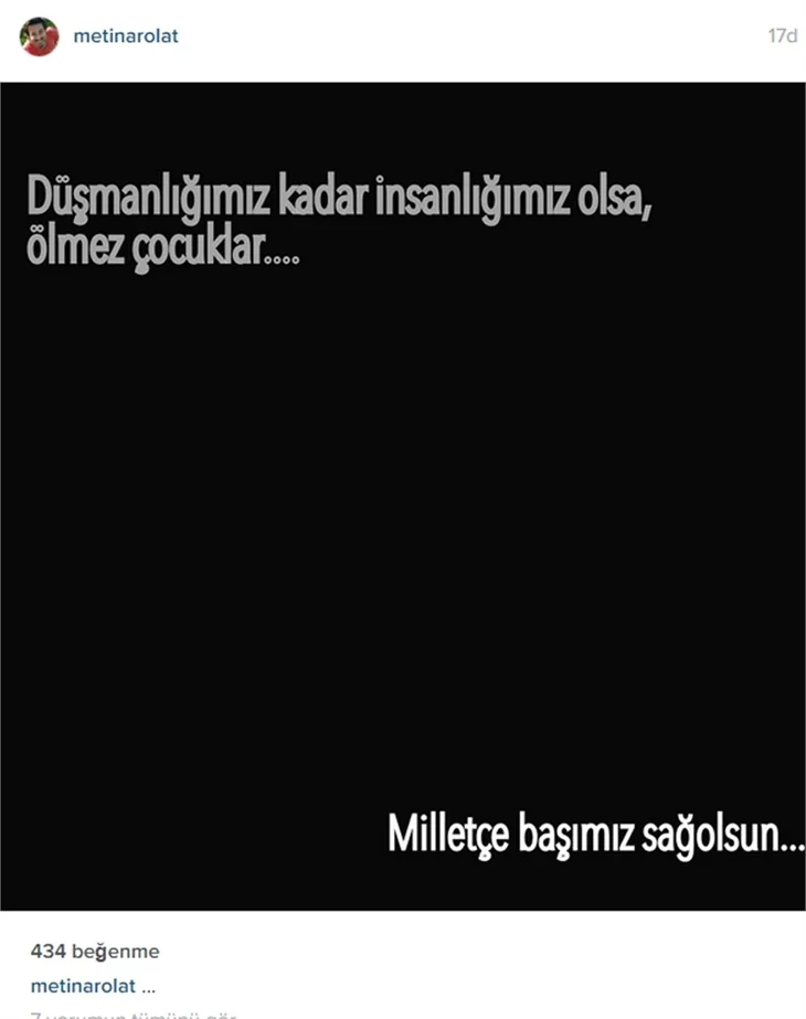 Ünlülerden "Dağlıca saldırısı"na lanet mesajları