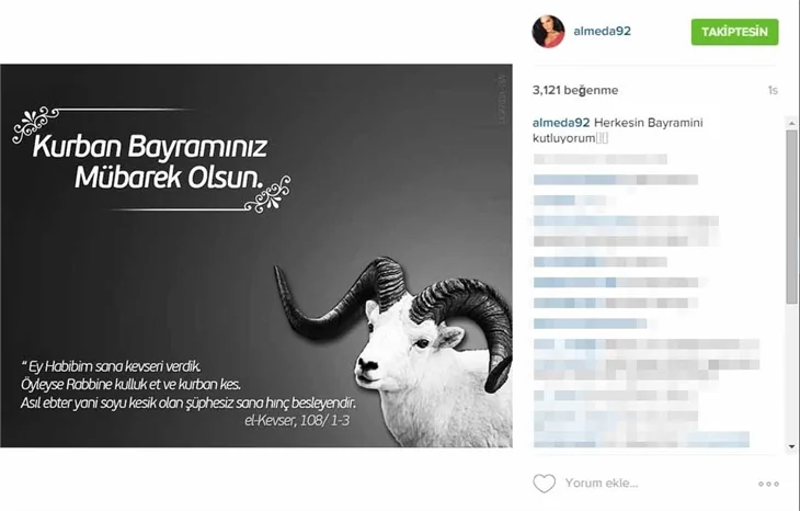 Ünlülerin bayram paylaşımları!