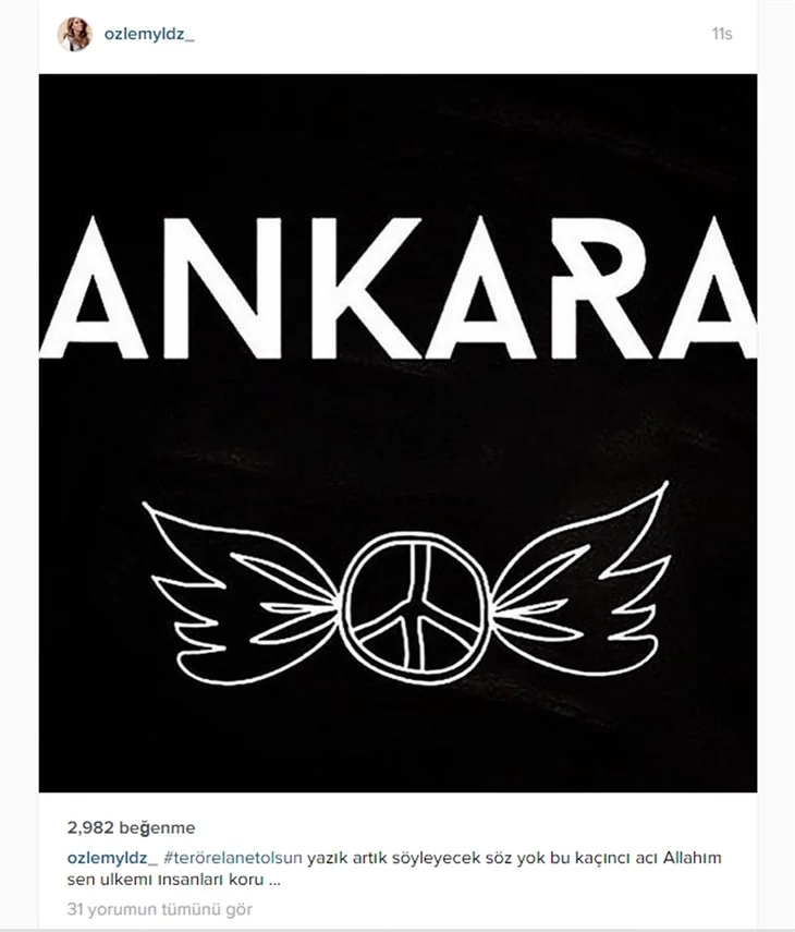 Ünlülerin Ankara'daki terör saldırısına tepkileri