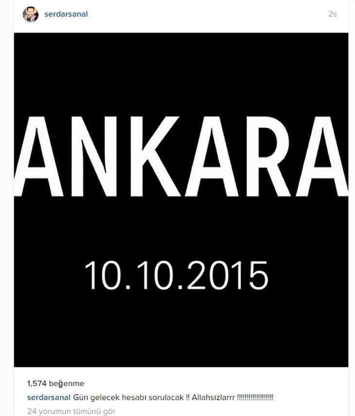Ünlülerin Ankara'daki terör saldırısına tepkileri