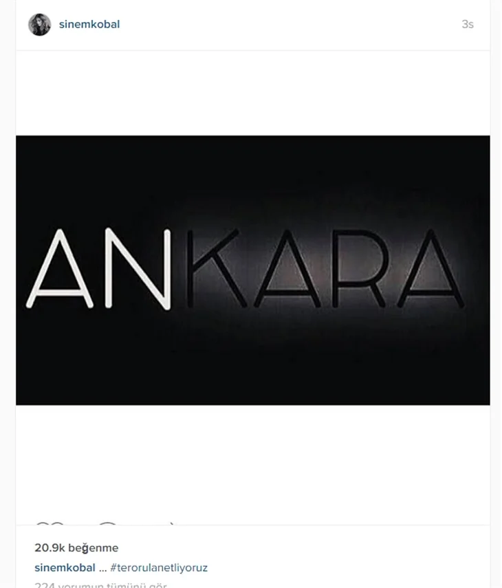 Ünlülerin Ankara'daki terör saldırısına tepkileri